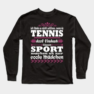 Tennis Sport Tennisplatz Leidenschaft Mädchen Long Sleeve T-Shirt